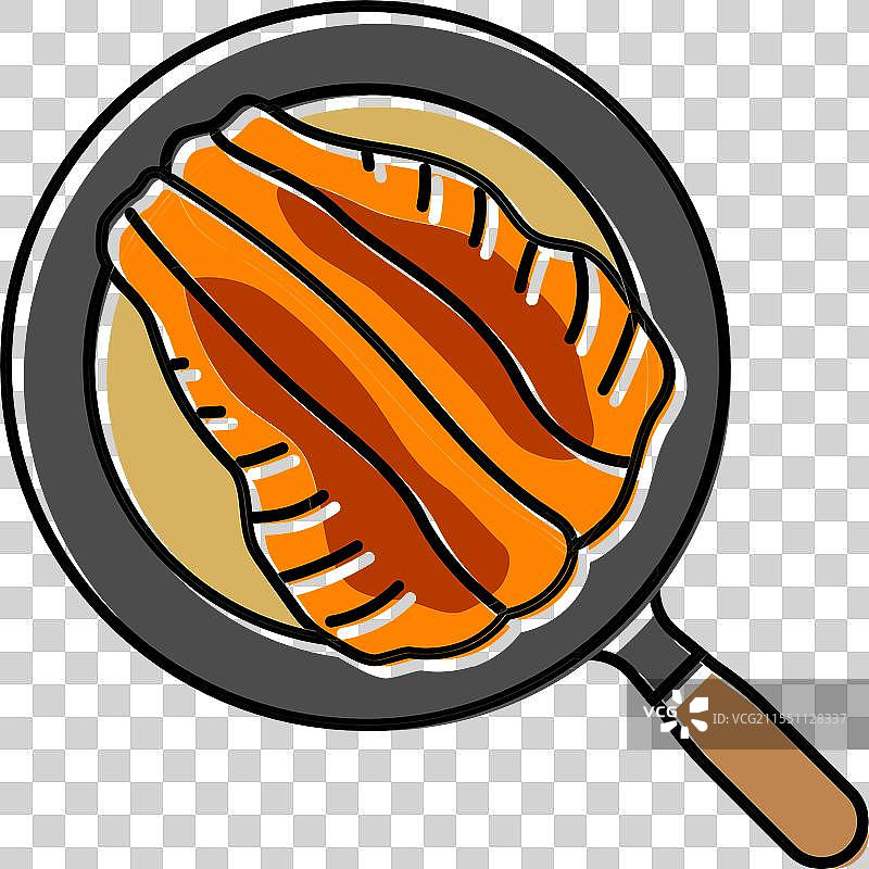 煎三文鱼鱼的颜色图标图片素材