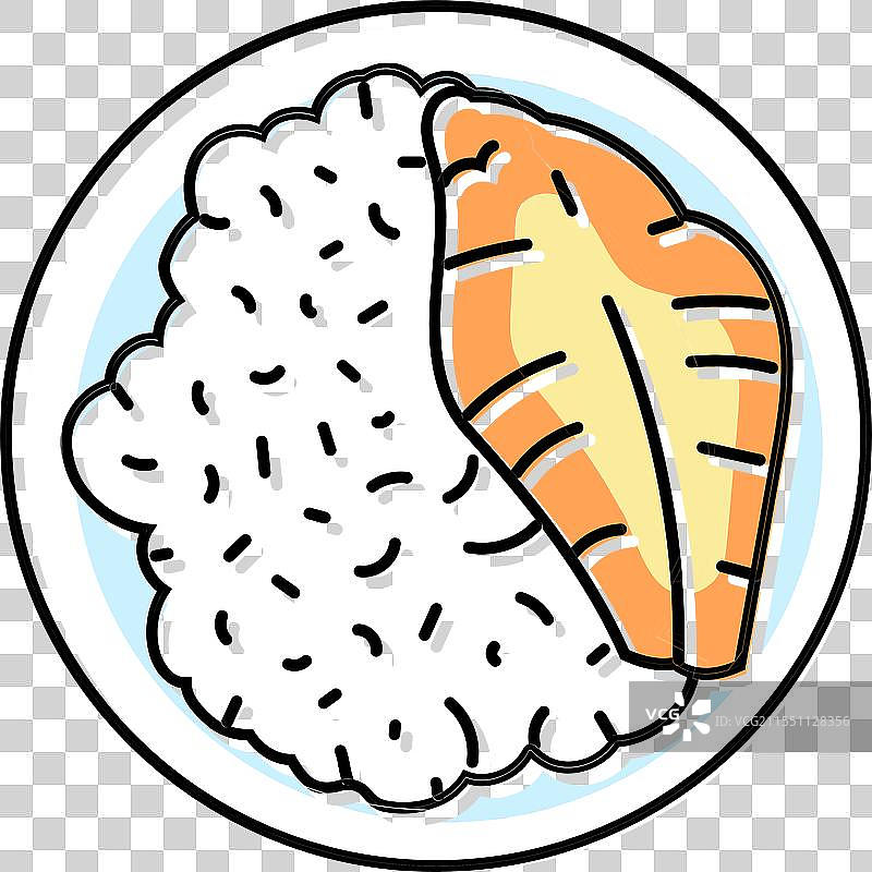 天妇罗鱼彩色图标图片素材