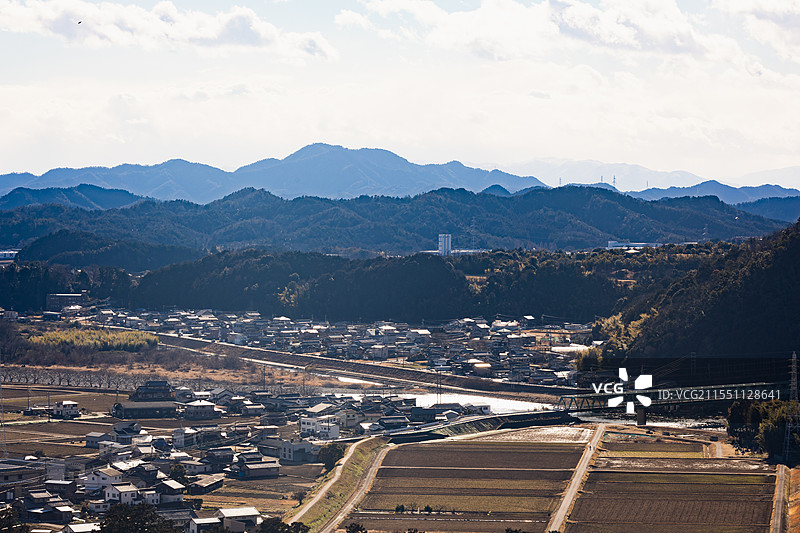 日本岐阜县美浓市城镇风光图片素材
