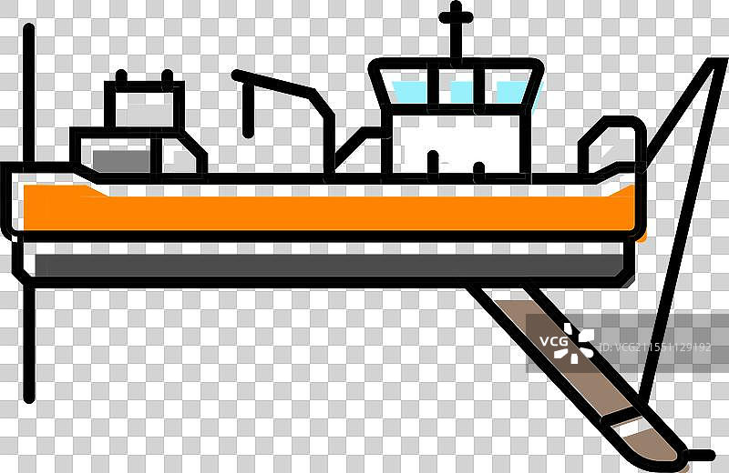 挖泥船彩色图标图片素材