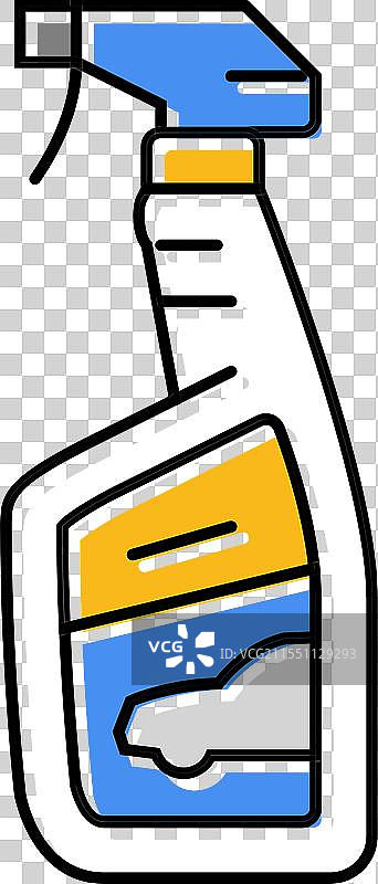 汽车护理用玻璃清洁剂彩色图标图片素材