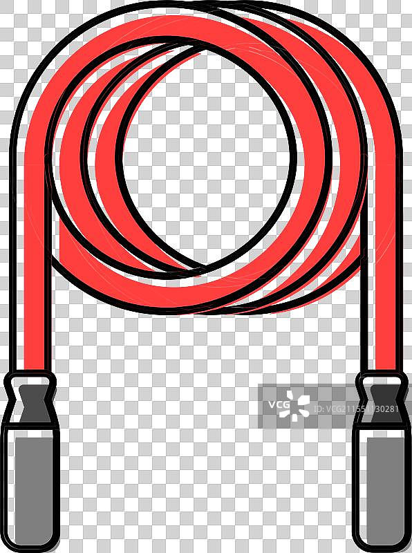 跳绳健身工具彩色图标图片素材