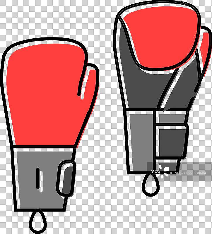拳击手套健身工具彩色图标图片素材
