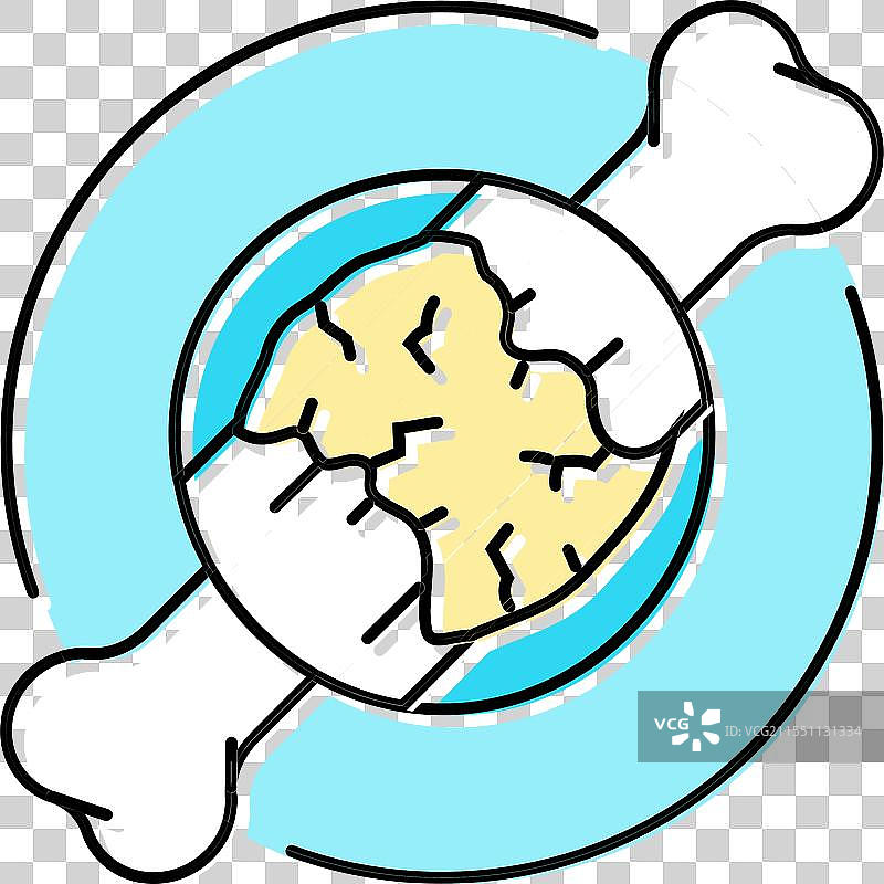 骨骼愈合骨折伤害彩色图标图片素材