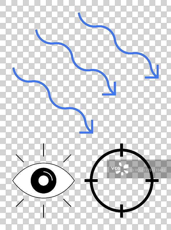 聚焦与感知，波浪、眼睛与目标图片素材