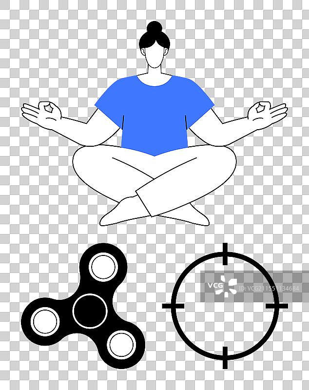 冥想的专注与玩乐的表现图片素材