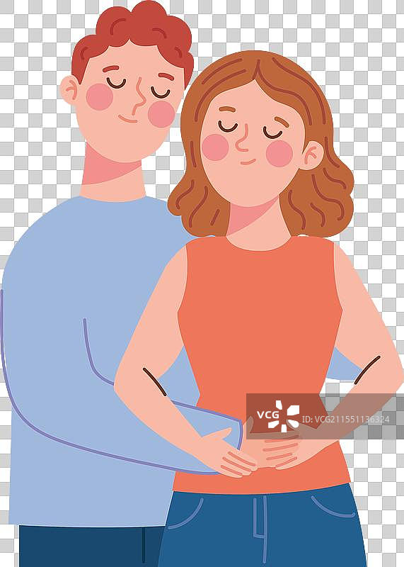 男人和女人拥抱的角色图片素材