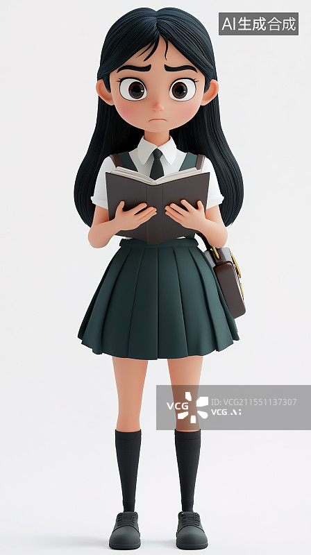 【AI数字艺术】书本里的忧愁图片素材