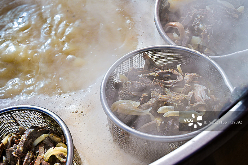 街边风味美食小吃爆肚羊杂汤图片素材