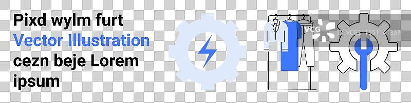 带有服装的衣架和扳手图标图片素材