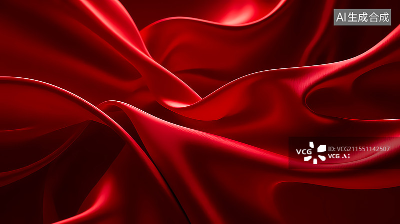 【AI数字艺术】红色飘逸材质三维插画图片素材