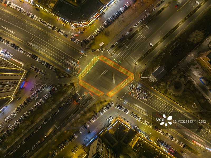 银川首条智慧斑马线图片素材