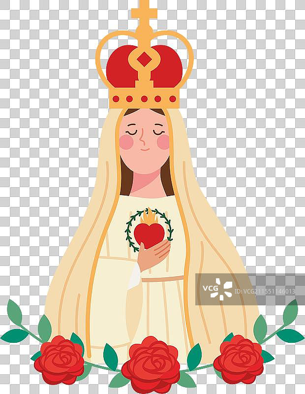 法蒂玛圣母与花朵图片素材