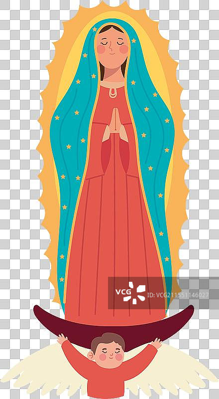 孤立的瓜达卢佩圣母图片素材