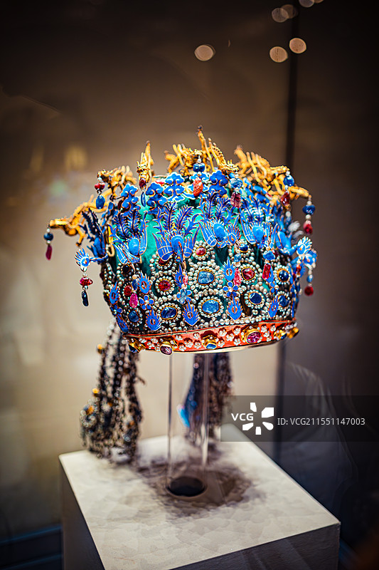 中国国家博物馆藏明万历孝端皇后九龙九凤凤冠图片素材