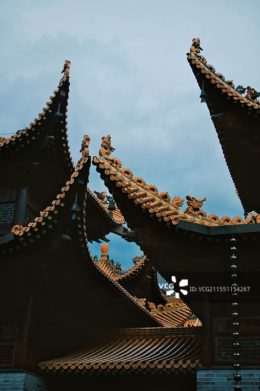 长沙开福寺屋檐图片素材