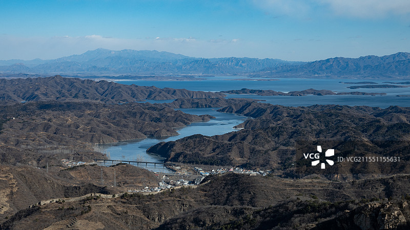 从桃源仙谷俯瞰密云水库图片素材