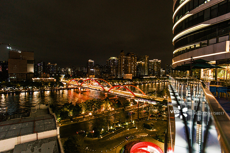 广州解放大桥夜景图片素材