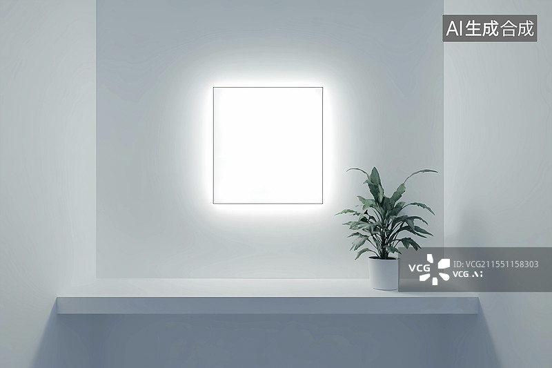 【AI数字艺术】极简风格欧式门厅玄关盆栽装饰图片素材