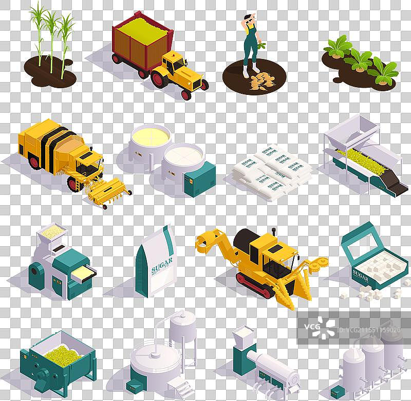 糖生产等距图集图片素材