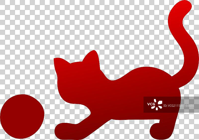 适合宠物的顽皮猫剪影图标图片素材