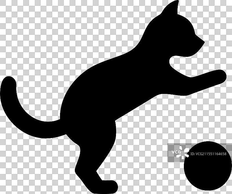 适合宠物的俏皮猫剪影图标图片素材