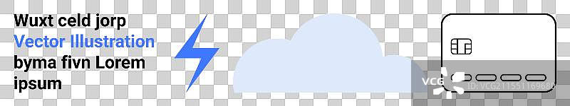 电闪雷鸣与信用卡轮廓的云彩图片素材