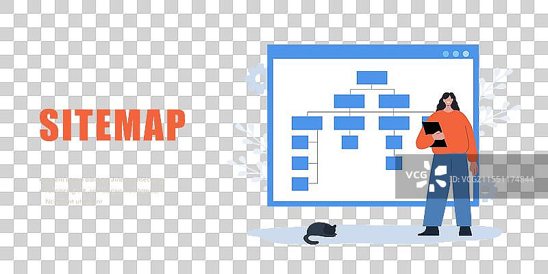 女性开发者创建网站地图概念图片素材