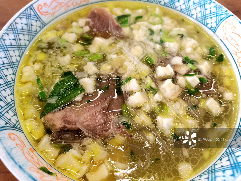 西安美食 羊肉泡馍 特写镜头图片素材