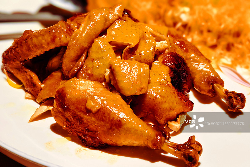 粤菜窑鸡特写图片素材