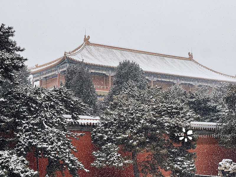 故宫文华殿雪景图片素材