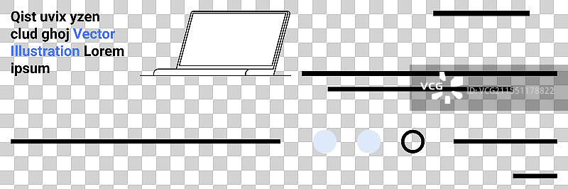 现代极简风格的笔记本电脑设计，带有文字元素图片素材