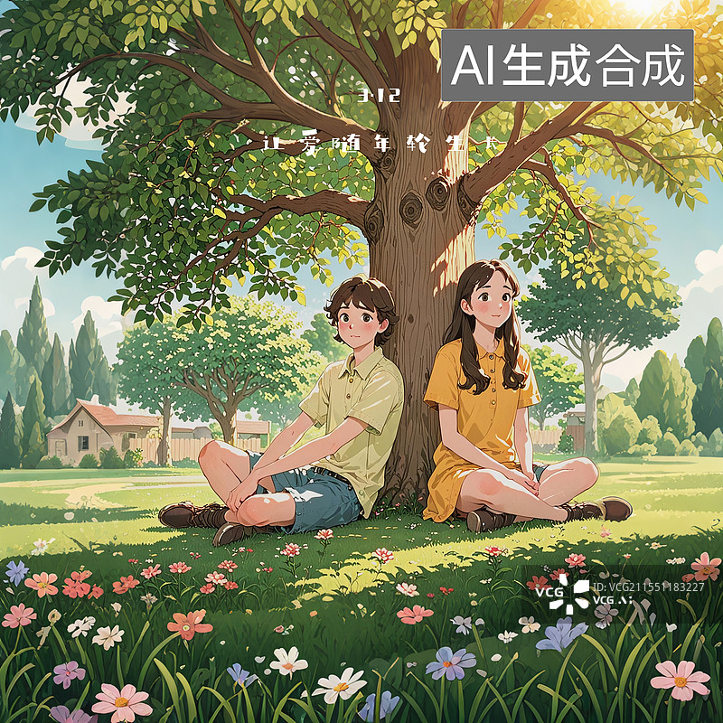 【AI数字艺术】大树的成长也见证着我们的成长图片素材