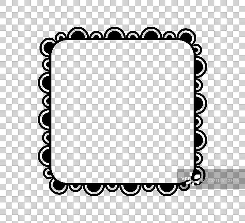 带波浪边缘的方形框简单矩形图片素材