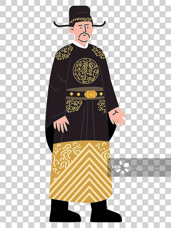 韩国贵族的正式皇家服装图片素材