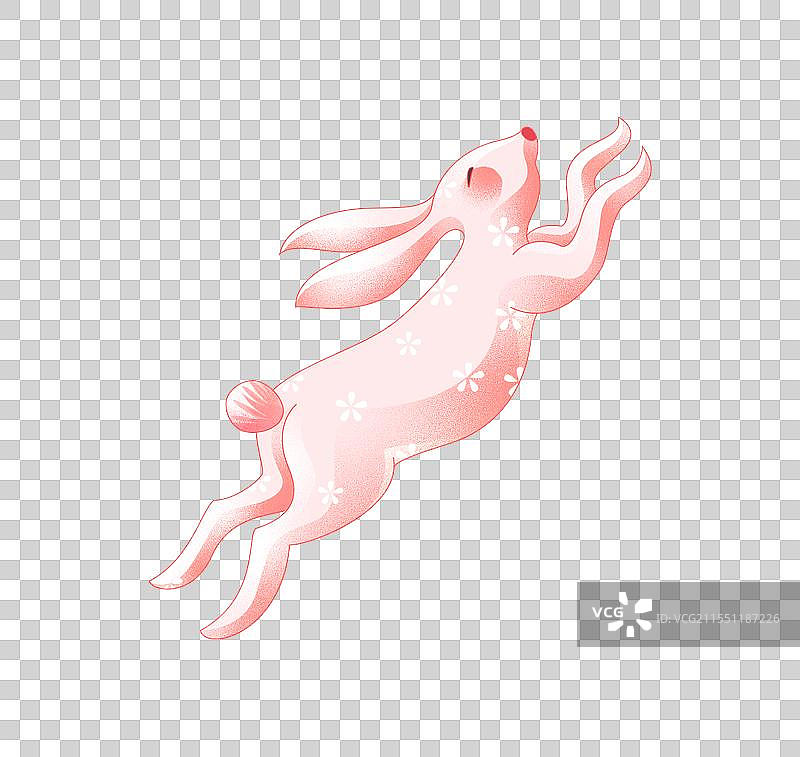 中秋节赏花赏月玉兔中国风新中式矢量插画兔年图片素材