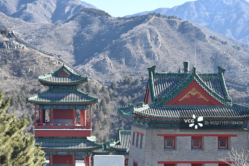 初春北京昌平居庸关长城图片素材