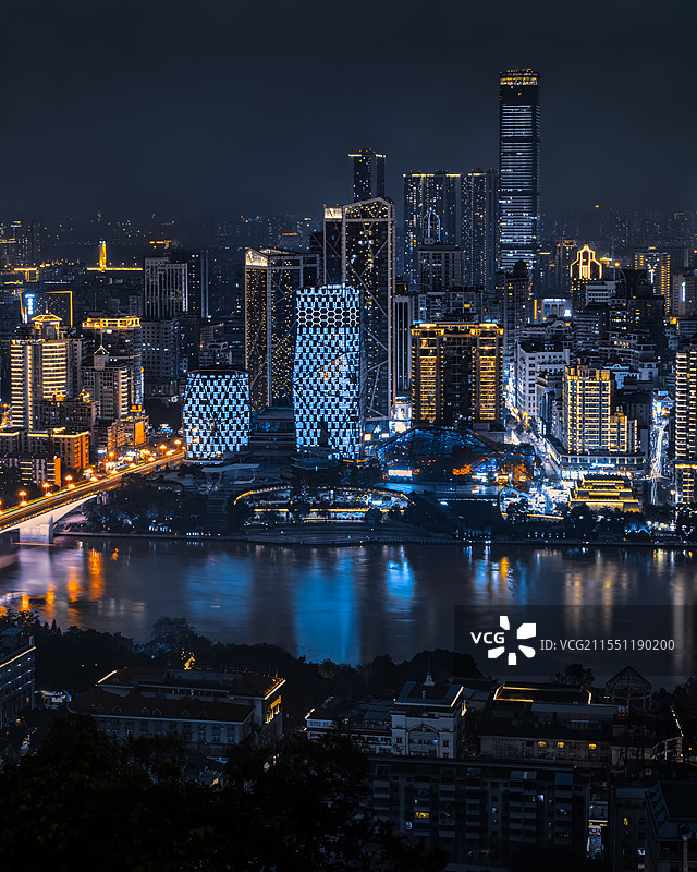广西重镇柳州城市夜景图片素材