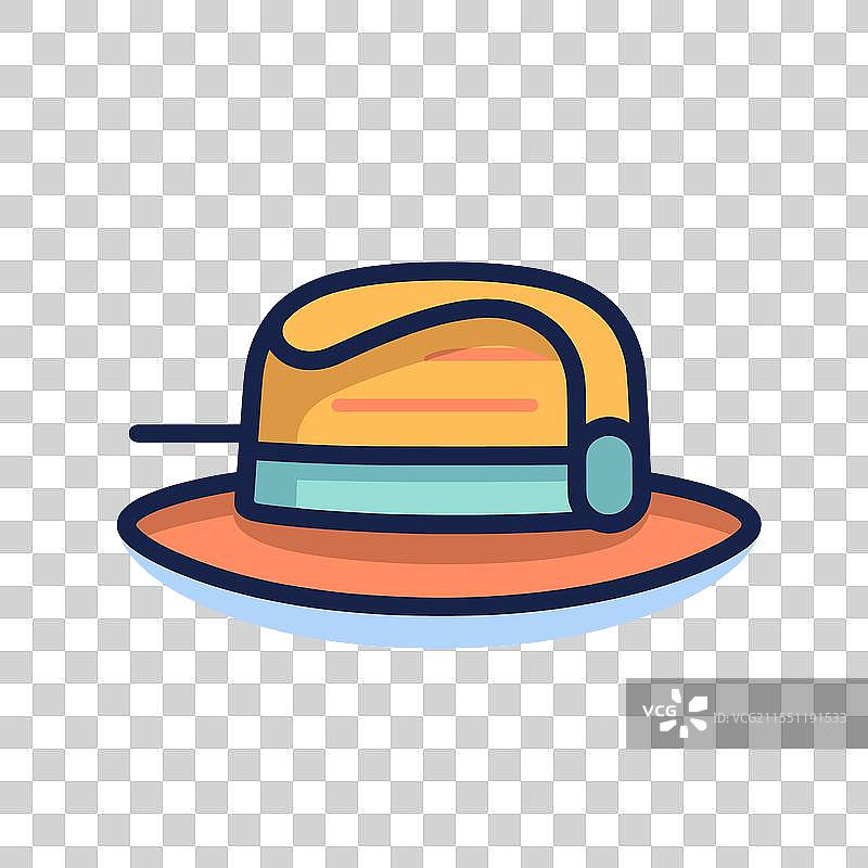 时尚的黄色和蓝色帽子在浅色背景上图片素材