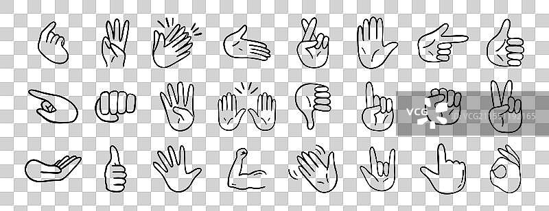 手势涂鸦手绘图标图片素材