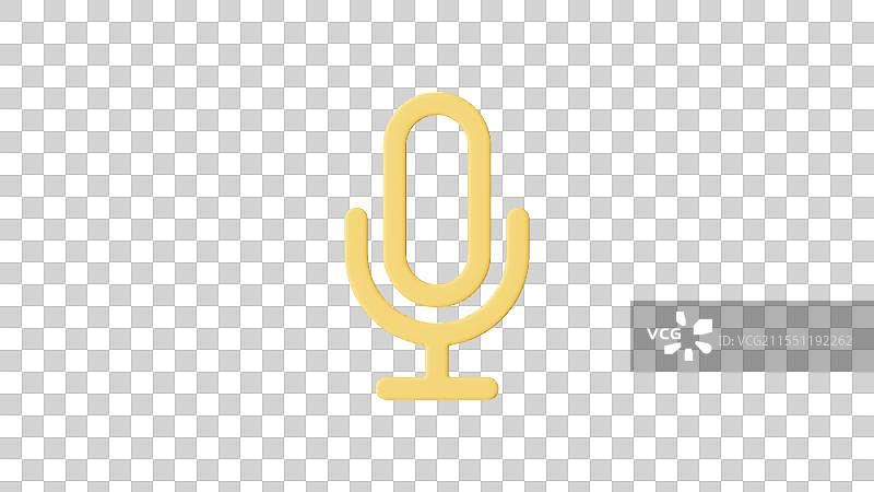 金色麦克风图标  简约麦克风符号图片素材