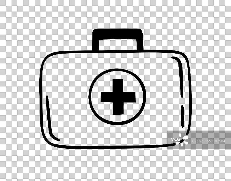 手绘急救包图标涂鸦插图图片素材