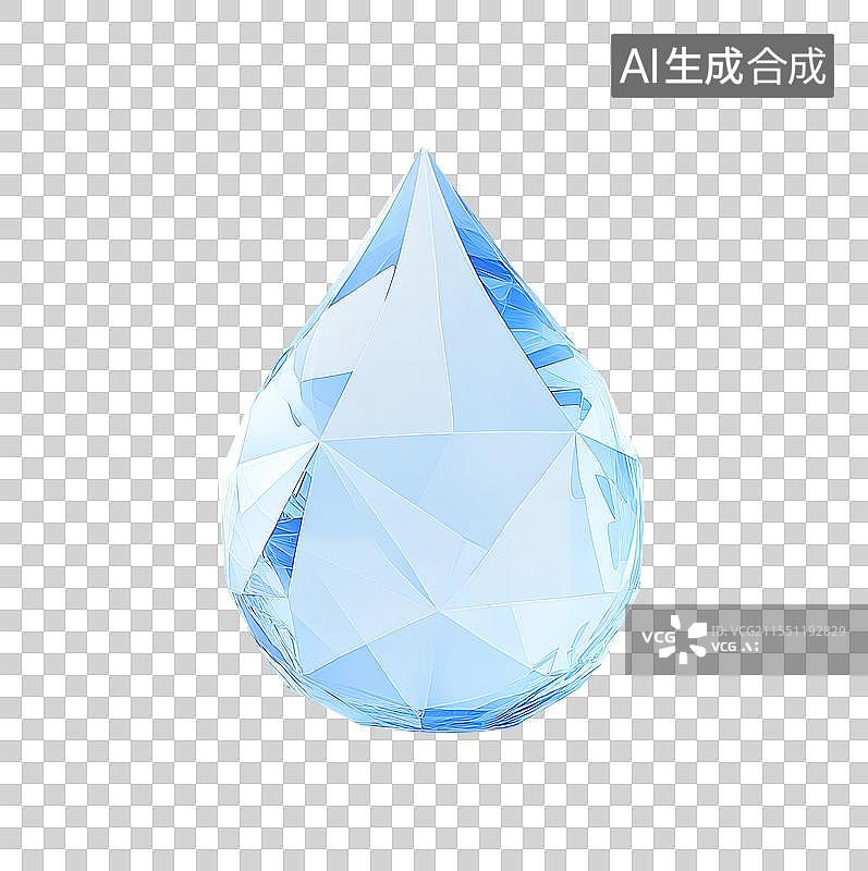 【AI数字艺术】蓝色水滴元素特写图片素材