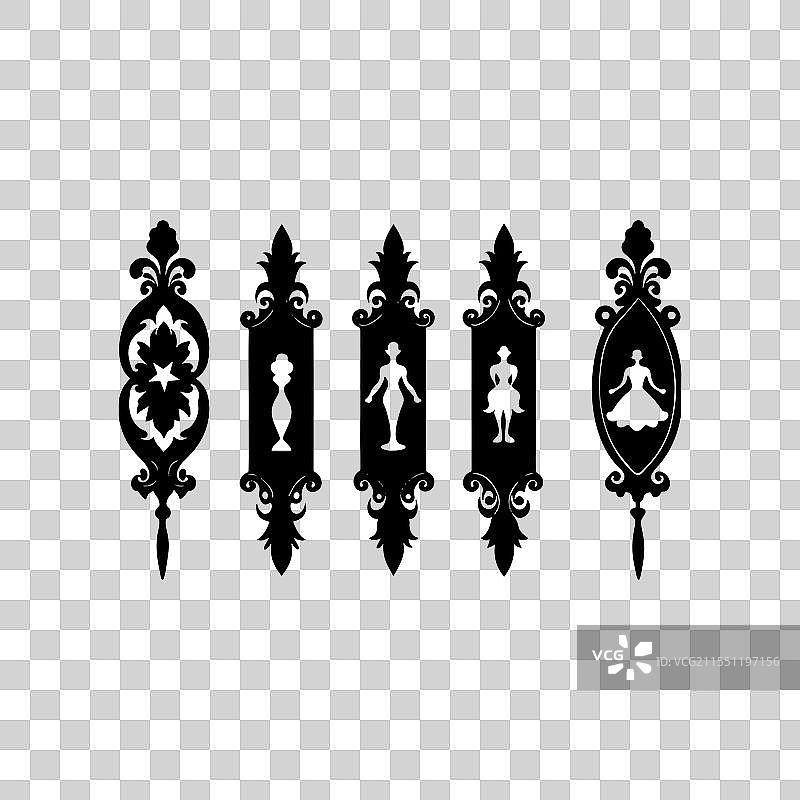 优雅的复古手镜设计图片素材