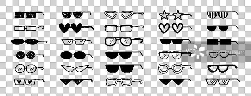 流氓眼镜 酷炫眼镜 涂鸦 风格 黑色图片素材