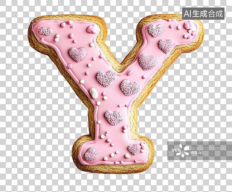 【AI数字艺术】AIGC：大写英文字母饼干Y图片素材