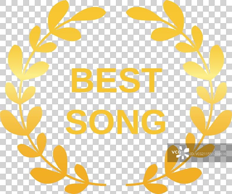 金色月桂花冠奖，带有“最佳”字样图片素材