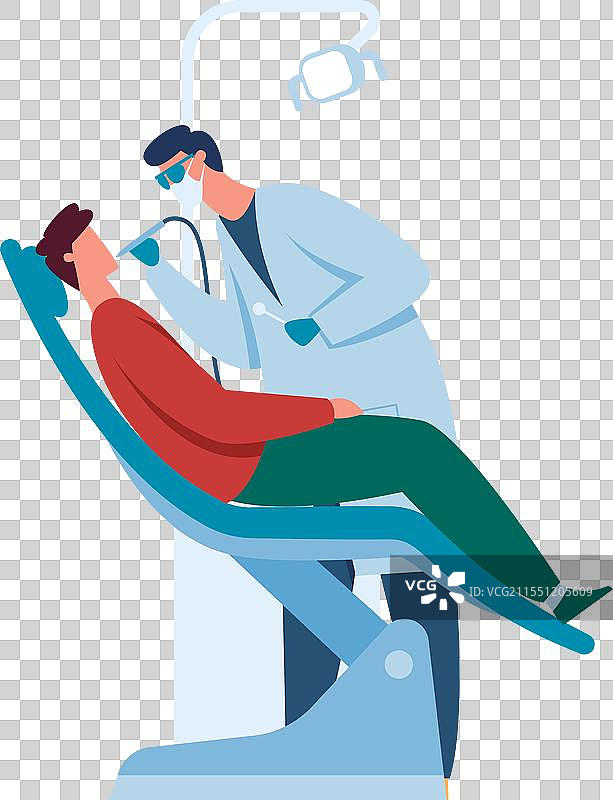 戴着口罩和手套的牙医小心翼翼地使用一把图片素材