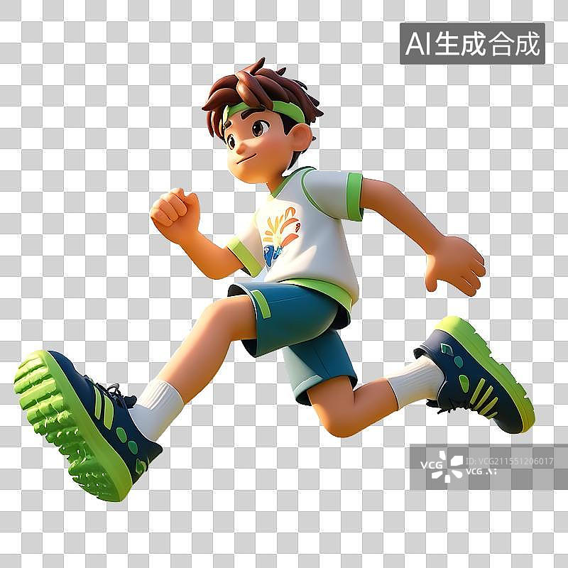 【AI数字艺术】跳跃的男孩图片素材