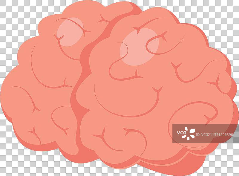 粉色人脑象征着智慧和图片素材